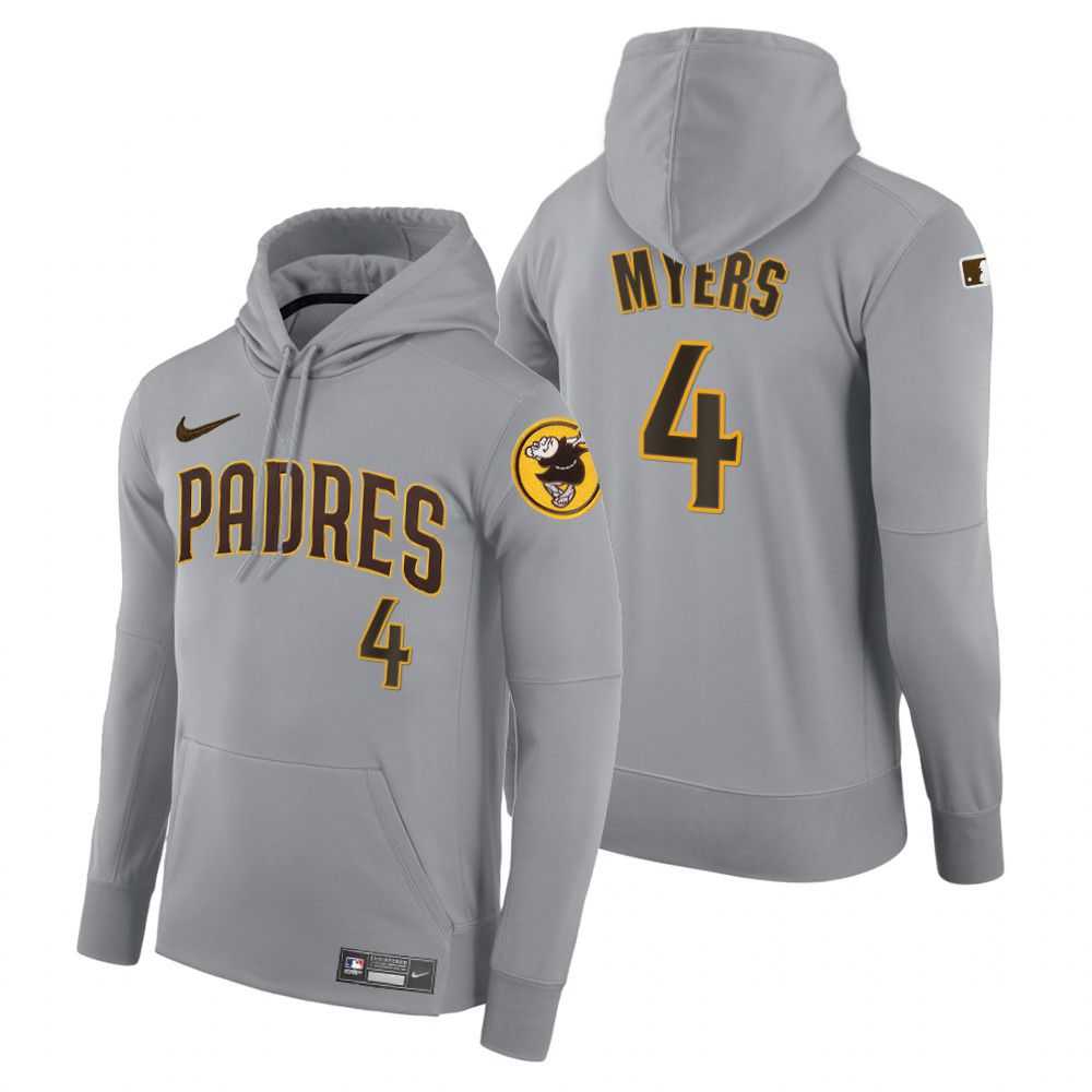 Men Pittsburgh Pirates 4 Myers gray road hoodie 2021 MLB Nike Jerseys